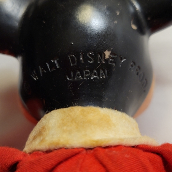 Vintage Mickey Mouse Bean Bag Toy Walt Disney Productions Made In Japan 1950's - Picture 14 of 14
